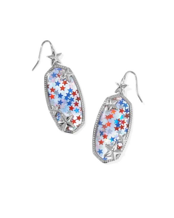 Elle Multi Star Silver Drop Earrings