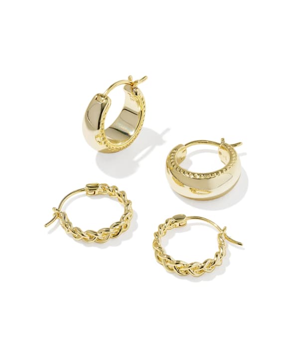 Gabriella Gold Set of 2 Huggie Earrings