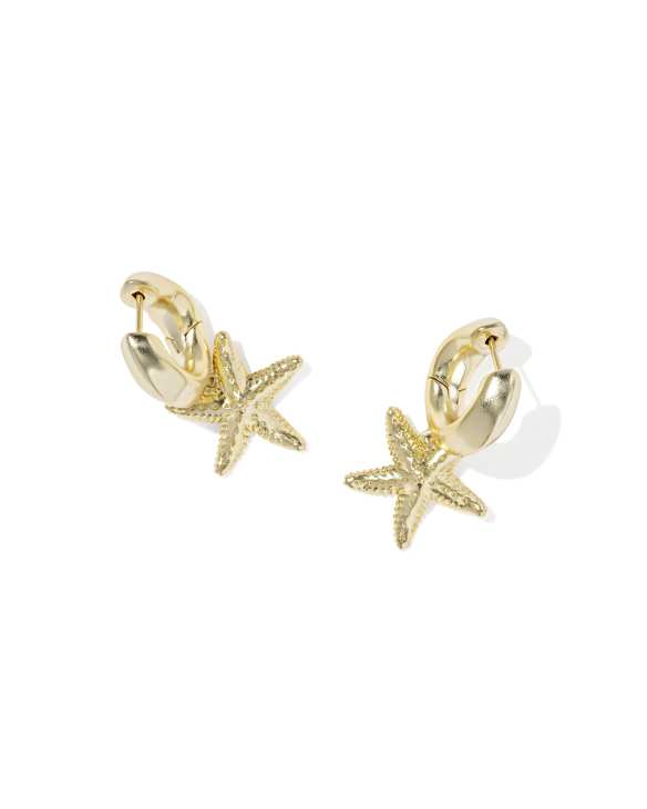 Parker Starfish Gold Huggie Earrings