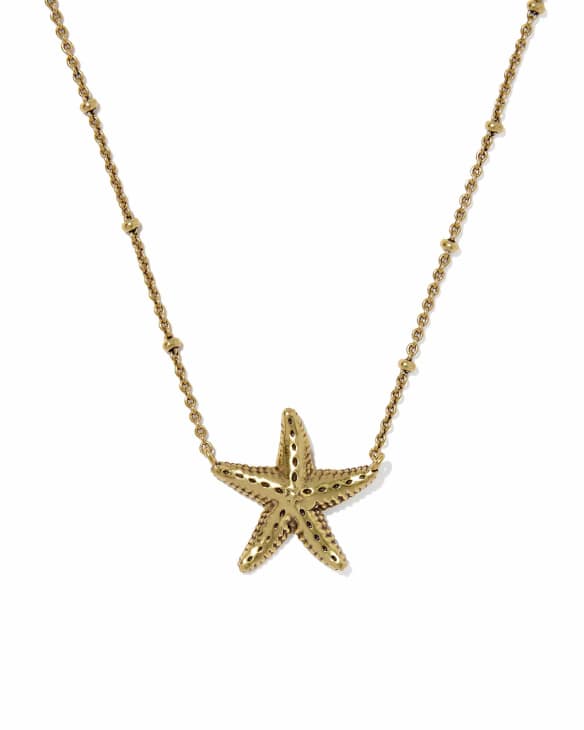 Parker Starfish Vintage Gold Metal Short Pendant Necklace