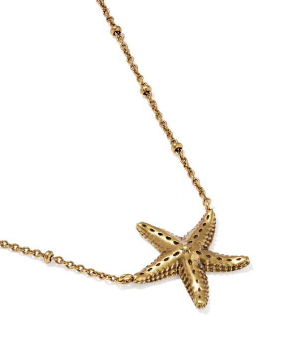 Parker Starfish Vintage Gold Metal Short Pendant Necklace