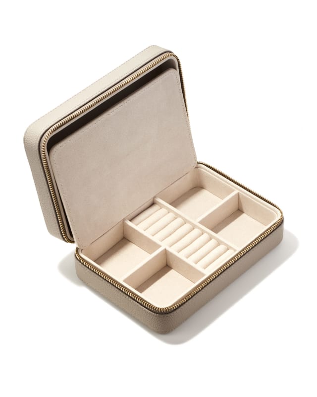 Medium Travel Jewelry Case in Taupe image number 2.0